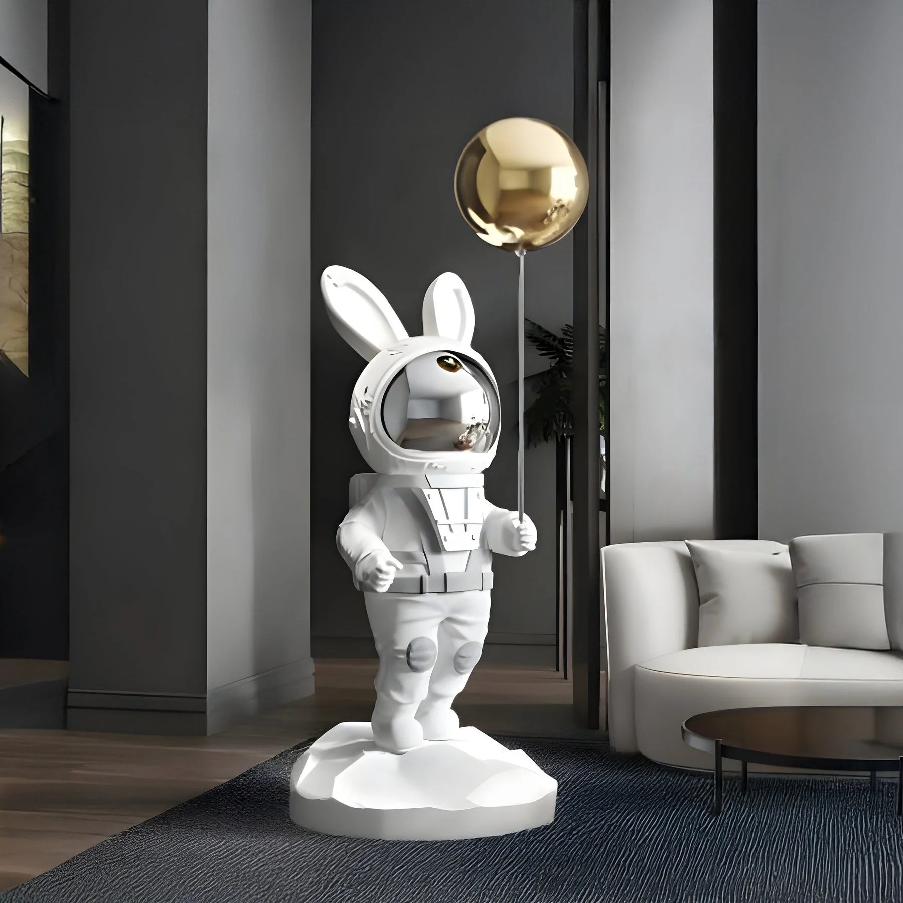 Medium White Astronaut Floppy Bunny Balloon Sculpture - 106cm - EveryEssential