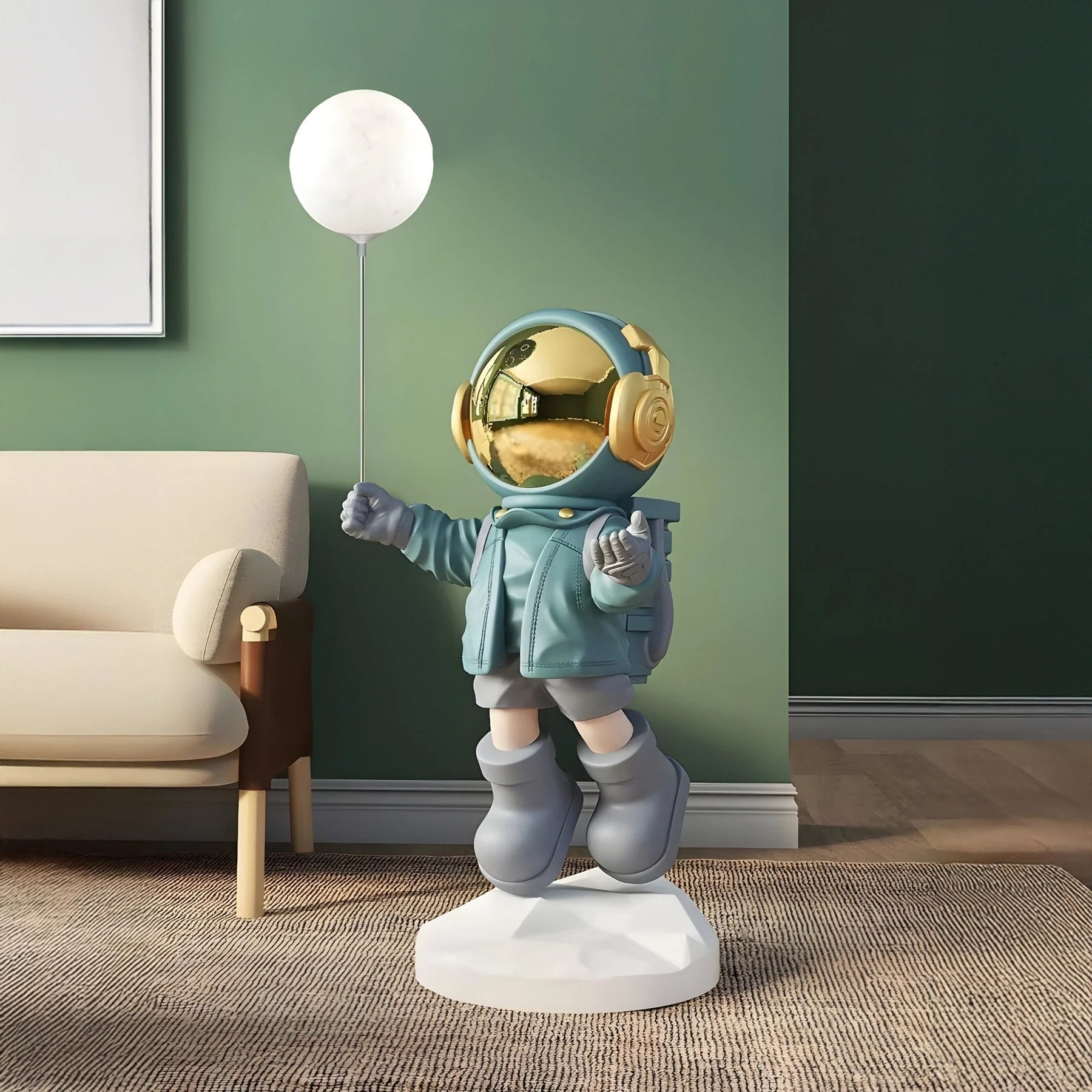 Medium Galactic Blue Astronaut Glow Balloon Sculpture - 110cm - EveryEssential
