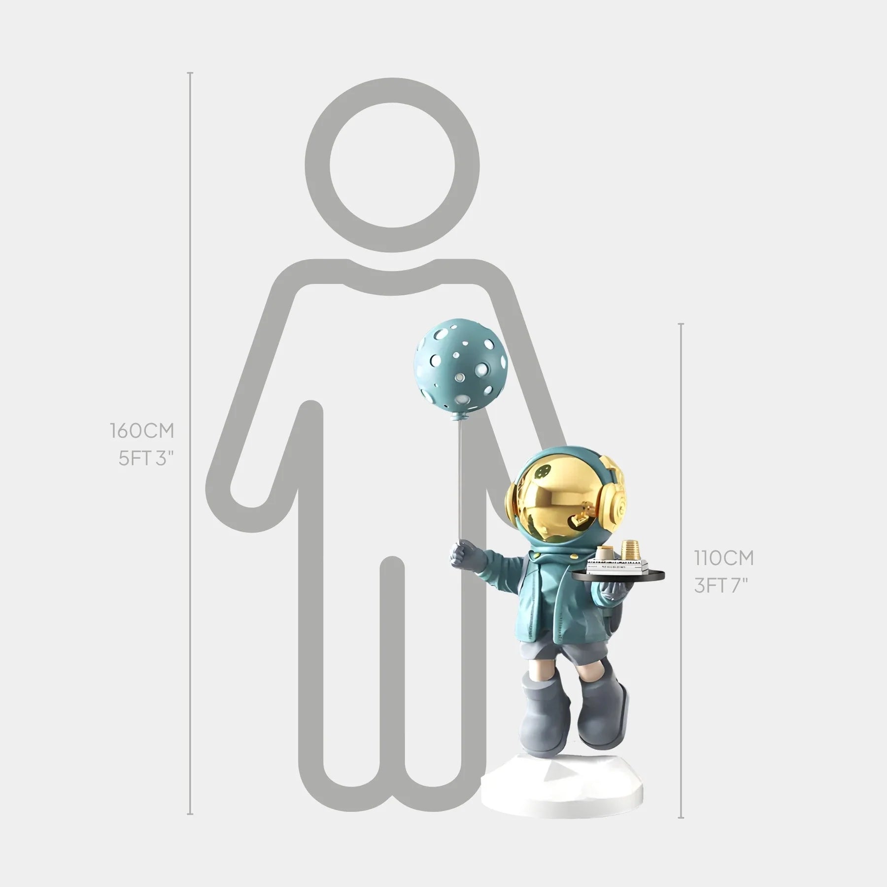Medium Galactic Blue Astronaut Butler Balloon Sculpture - 110cm - EveryEssential