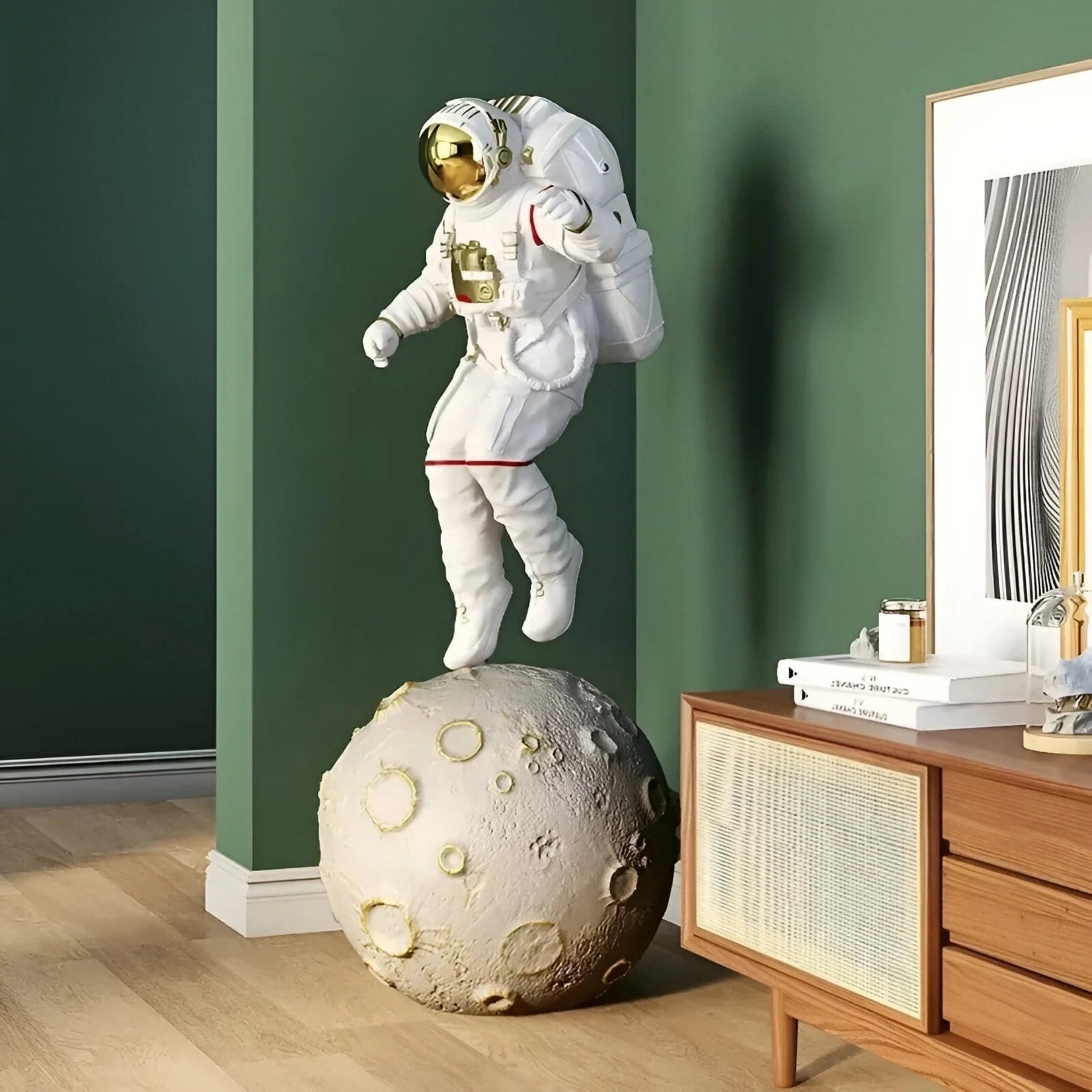 Large White Space Astronaut Moon Explorer Sculpture - 130cm - EveryEssential