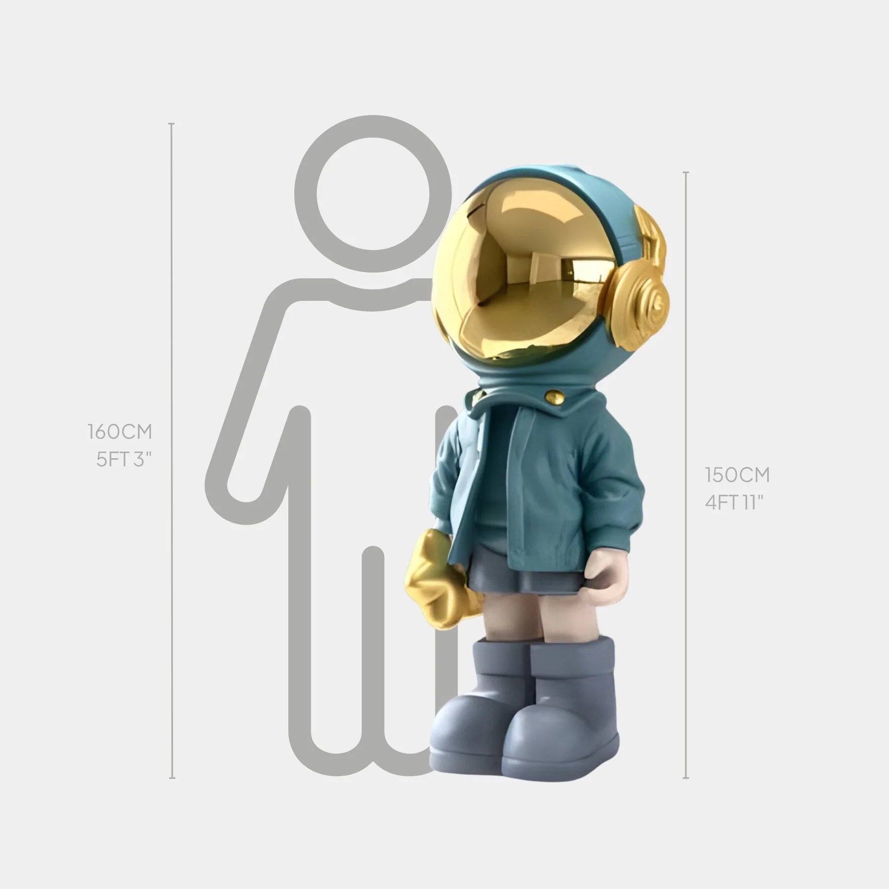 Large Galactic Blue Astronaut Beats Sculpture - 150cm