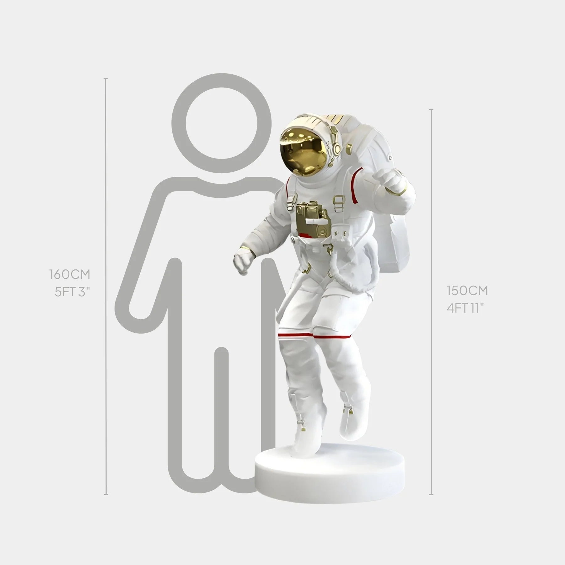 Large White Space Astronaut Explorer Sculpture - 150cm - EveryEssential