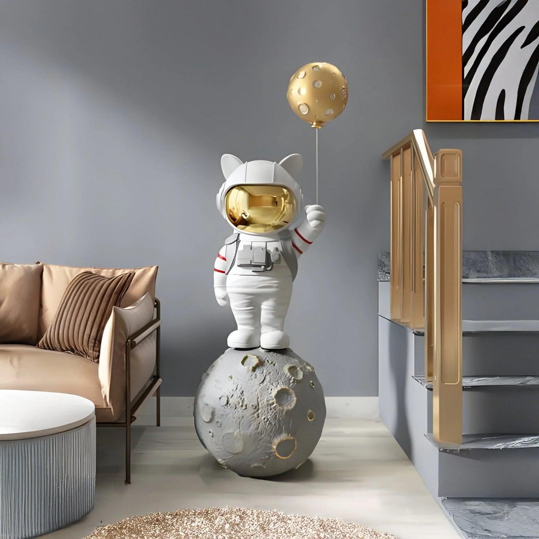 Large Nova White Astronaut Kitty Moon Balloon Sculpture - 150cm - EveryEssential