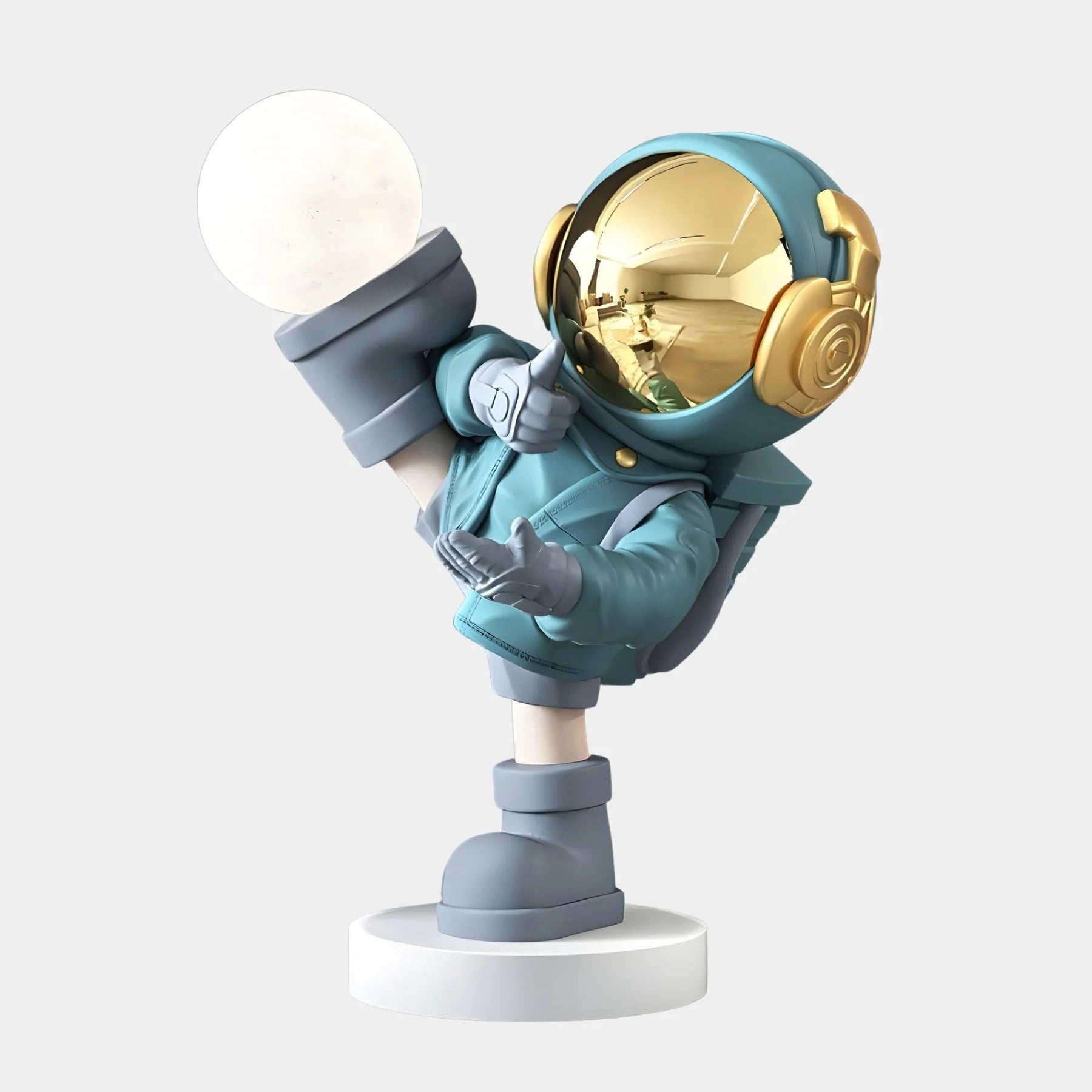Small Galactic Blue Astronaut Glow Kick Sculpture - 70cm - EveryEssential